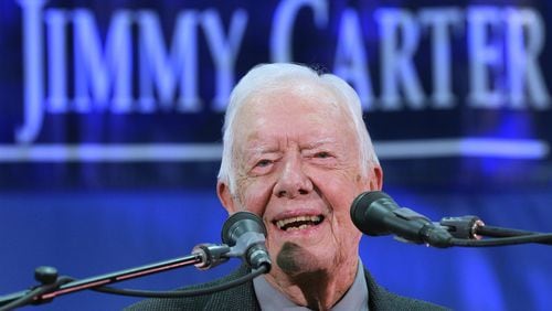 Former President Jimmy Carter is calling for the country to expand access to mail-in voting options as the country continues to cope with the coronavirus while steaming toward a presidential election in November. Curtis Compton/ccompton@ajc.com