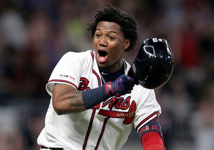 Photos: Acuna, Braves celebrate a walkoff win over the Marlins