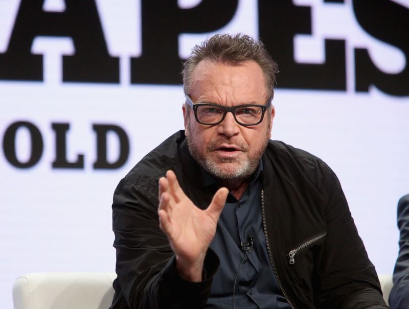 Tom Arnold discusses "The Hunt For The Trump Tapes" at the Television Critics Association Press Tour on July 26, 2018 in Los Angeles.