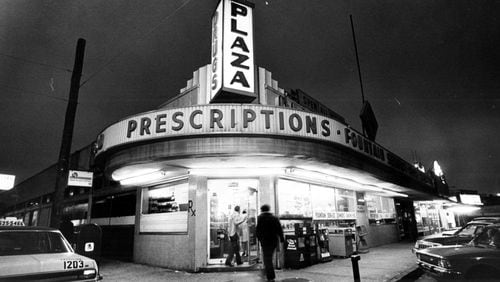 Plaza Drugs, seen here in December 1981, has been an Atlanta landmark since 1951. This photo was taken by former AJC staff photographer Ray West, the father of Kanye West. (Ray West/AJC staff)