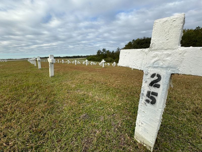 When state prisoners die and no one claims their bodies, they are buried in the Georgia State Prison Cemetery in Reidsville. (Lewis Levine)