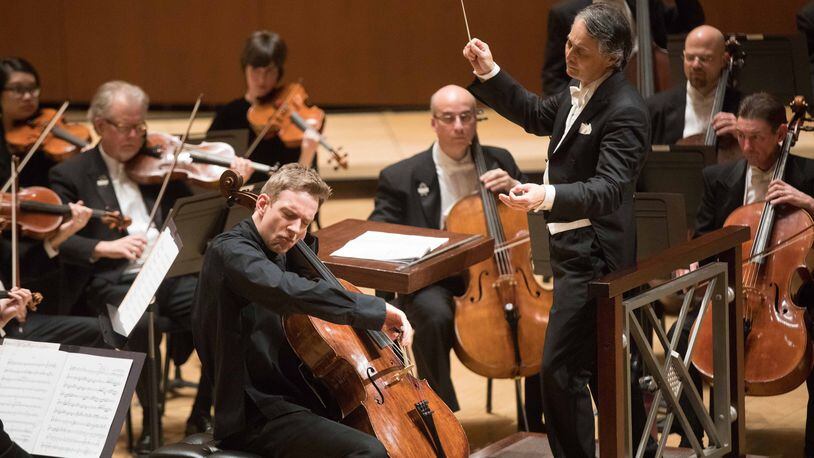 Guest conductor Jun Markl leads cellist Johannes Moser and the Atlanta Symphony Orchestra in Tchaikovsky’s “Rococo Variations.” CONTRIBUTED BY JEFF ROFFMAN