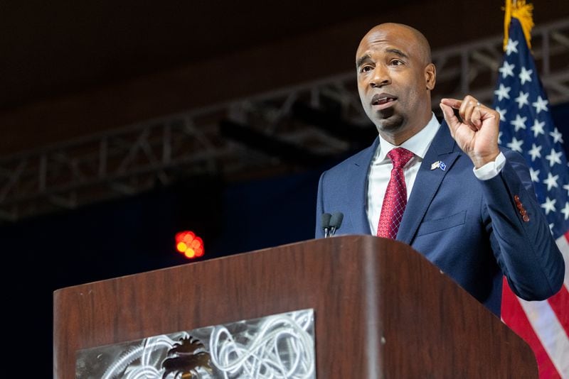 U.S. Senate candidate Kelvin King described the combined cost of an infrastructure package and a budget blueprint working its way through Congress, in excess of $4.5 trillion, as “absurd.” (Photo: Nathan Posner for The Atlanta-Journal-Constitution)
