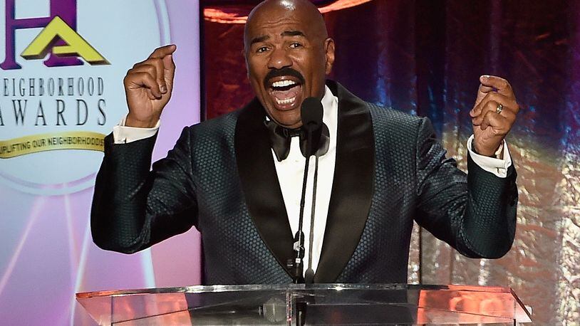 LAS VEGAS, NV - JULY 23: Host Steve Harvey speaks during the 2016 Neighborhood Awards hosted by Steve Harvey at the Mandalay Bay Events Center on July 23, 2016 in Las Vegas, Nevada. (Photo by David Becker/Getty Images for Nu-Opp, Inc)