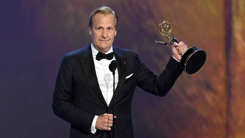 LOS ANGELES, CA - SEPTEMBER 17:  Jeff Daniels accepts the Outstanding Lead Actor in a Limited Series or Movie award for 'Godless' onstage during the 70th Emmy Awards at Microsoft Theater on September 17, 2018 in Los Angeles, California.  (Photo by Kevin Winter/Getty Images)