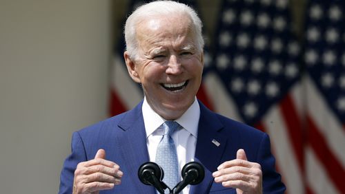 President Joe Biden will make two stops in Georgia on Thursday to mark the first 100 days of his term in the White House. He will visit former President Jimmy Carter in Plains, and he will also participate in a drive-in rally in Gwinnett County. (Yuri Gripas/Abaca Press/TNS)