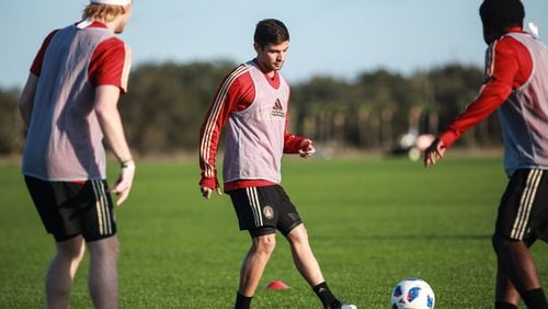 Atlanta United fullback Jose Hernandez works out with teammates in Florida. (Atlanta United)
