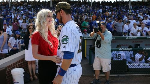 Ben and Julianna Zobrist, who filed for divorce in May 2019 after 14 years of marriage, are scheduled to appear in court next month in what has become a lengthy and public dispute; Ben alleged in a lawsuit filed in May that Julianna had a year-long affair with their Nashville pastor Bryon Yawn. (Brian Cassella/Chicago Tribune/TNS)