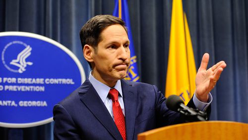 In October, CDC Director Tom Frieden addressed the media about Ebola developments during a briefing at CDC headquarters in Atlanta. On Wednesday, in response to yet another mistake at a CDC lab, Frieden said in a statement: “I am troubled by this incident in our Ebola research laboratory in Atlanta.” (David Tulis / AJC Special)