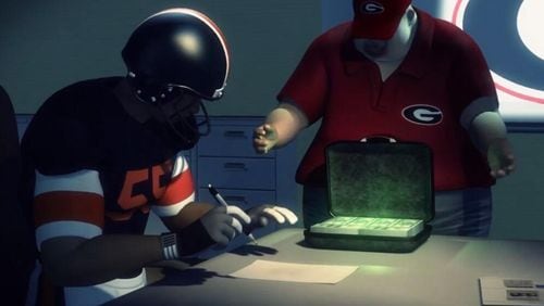 Clip from Taiwanese animation depicts UGA/SEC booster playing players.