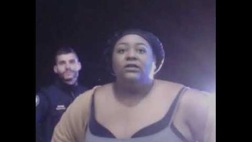Shanita Maeberry on dashcam footage before alleged altercation with officer. (Credit: Roswell Police Department)