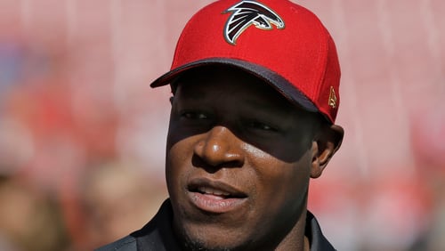 FILE - In this Dec. 6, 2015, file photo, Atlanta Falcons assistant head coach Raheem Morris is shown before an NFL football game against the Tampa Bay Buccaneers, in Tampa, Fla. The Atlanta Falcons have named defensive coordinator Raheem Morris interim head coach, Monday, Oct. 12, 2020, after firing Dan Quinn. Morris is in his sixth season with the Falcons and his first season as defensive coordinator. (AP Photo/Chris O'Meara, File)