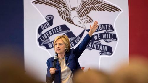 Democratic presidential candidate Hillary Rodham Clinton speaks during an organizing event at the University of Northern Iowa, Monday, Sept. 14, 2015, in Cedar Falls, Iowa.