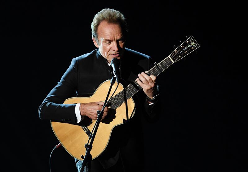  Sting plays his hushed ballad, "The Empty Chair." (Photo by Kevin Winter/Getty Images)