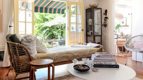 Rattan, wood and doors flung open to the outside give this Laguna Beach, California, home its comfortable, easygoing style.
(Courtesy of Ingrid Weir)