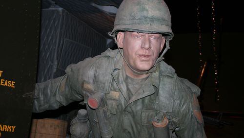 The "Last 100 Yards" exhibit at the museum includes lifelike mannequins created from body casts of Fort Benning soldiers. They're used to portray American infantrymen from many of the nation's wars.