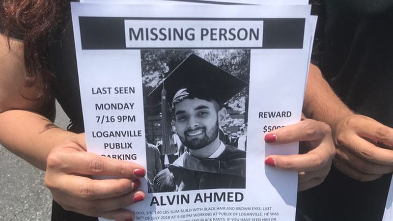 Poster after Alvin Ahmed was first reported missing