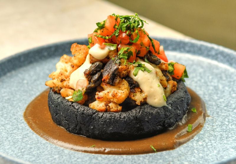 Fried Cauliflower Sope, huitlacoche, pico de gallo, cashew crema. CONTRIBUTED BY CHRIS HUNT PHOTOGRAPHY