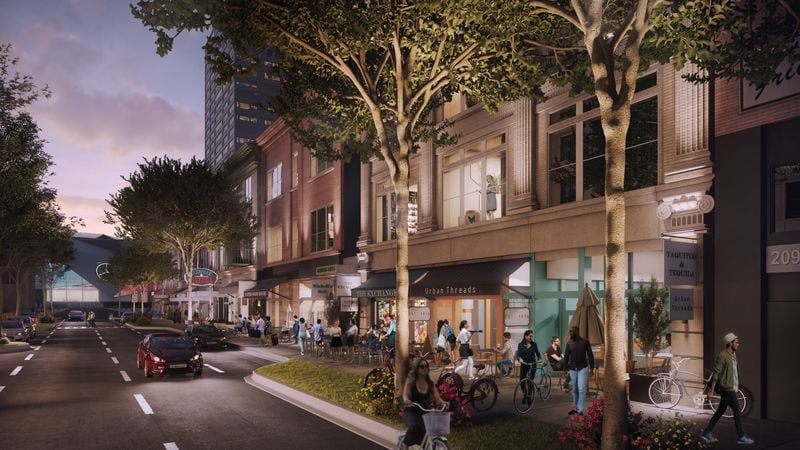 A rendering of Historic Hotel Row, part of the South Downtown development. / Courtesy of South Downtown