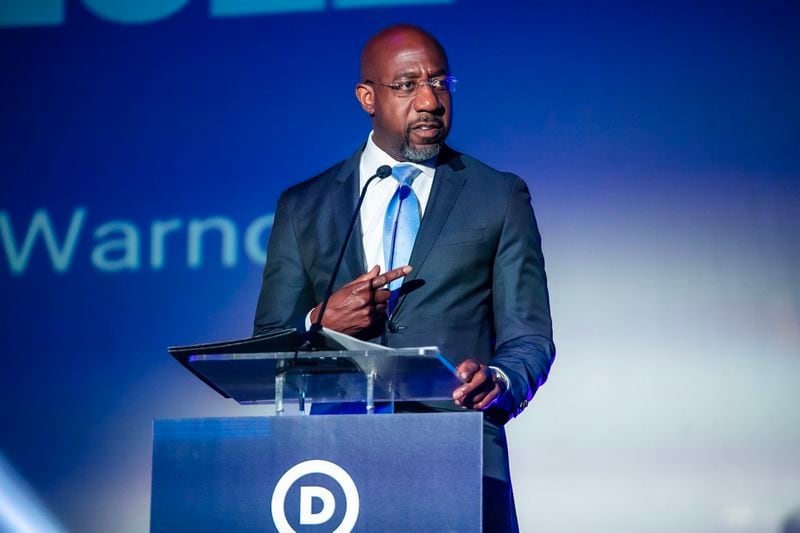 U.S. Sen. Raphael Warnock used his speech Friday at the Democratic Party of Georgia’s annual fundraising gala to pressure the White House to cancel as much as $50,000 in student loan debt for borrowers. “Our children should not have a mortgage before they get a mortgage,” Warnock said. Erik Voss. 