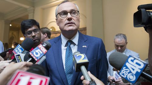 Casey Cagle, a candidate in the GOP runoff for governor, at a state Capitol press conference last week. ALYSSAPOINTER/ALYSSA.POINTER@AJC.COM
