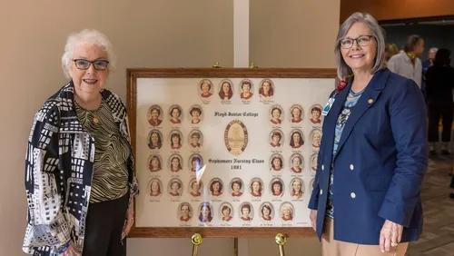 Betty Coffman with her daughter Dr. Julie Barnes. Betty was one of Georgia Highlands College’s (then Floyd College’s) first nursing graduates in 1973. Her daughter also graduated from the nursing program at GHC. (Photo Courtesy of Jeff Brown)
