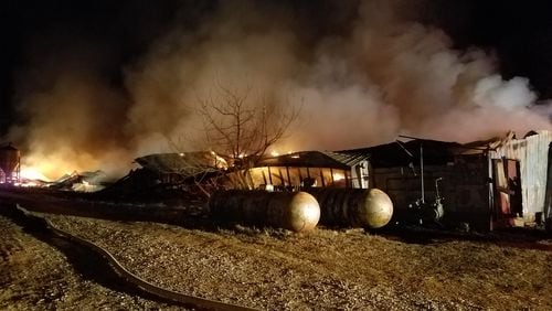 A chicken house that was being used as a horse stable burned Friday night in Hall County.