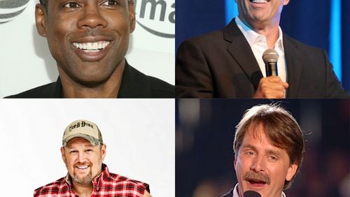 Chris Rock, Jerry Seinfeld and the combo of Larry the Cable Guy and Jeff Foxworthy are three major comedy shows coming to the Fox Theatre in 2017. CREDIT: (TL, TR Getty Images, BL publicity photo BR GSN)