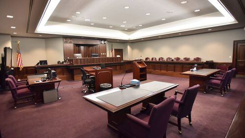 A courtroom in a Georgia county court. HYOSUB SHIN / HSHIN@AJC.COM