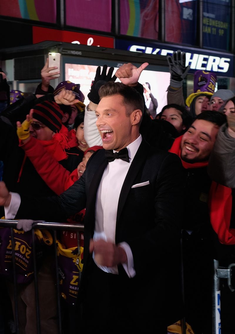  NEW YORK, NY - DECEMBER 31: Ryan Seacrest attends New Year's Eve 2017 in Times Square on December 31, 2016 in New York City. (Photo by Dimitrios Kambouris/Getty Images)