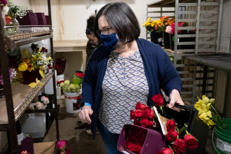 201001-Stone Mountain-Betsy Hall and her husband run Hall’s Flower Shop, a longtime business on Memorial Drive in Stone Mountain. Ben Gray for the Atlanta Journal-Constitution