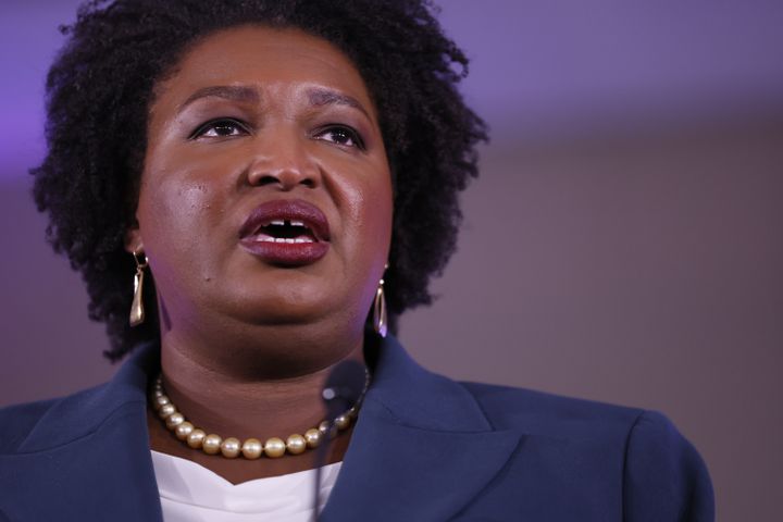 Stacey Abrams, the Democratic candidate for Governor of Georgia, offers her speech to her followers as she conceded during the election night watch party at the Hyatt Regency in Atlanta on Tuesday, November 8, 2022.
Miguel Martinez / miguel.martinezjimenez@ajc.com