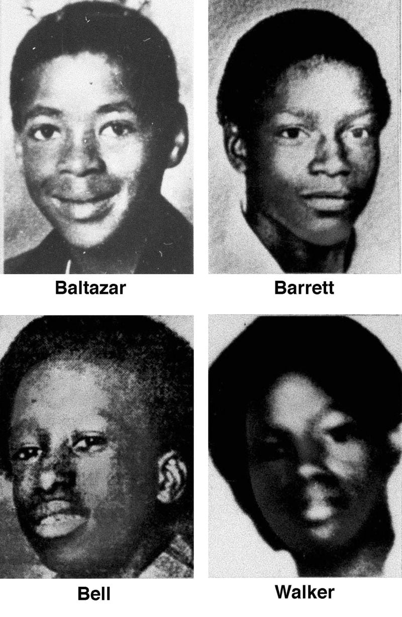 Pictured are Patrick Balthazar, 11, William Barrett, 17, Joseph “Jo-Jo” Bell, and Curtis Walker, 13. The boys are four of 29 black men and boys convicted killer Wayne Williams is suspected of killing during a 23-month period from 1979 to 1981. Williams, now 60, is serving life in prison in the murders of Nathaniel Cater, 27, and Jimmy Ray Payne, 21. He was never convicted of any of the children’s slayings.