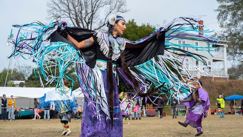 The weekend powwow will feature Native American dancers in traditional dress. (Photo by Chris Burk)