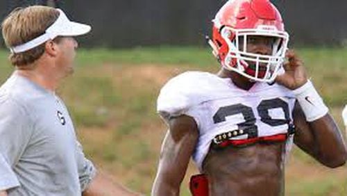 UGA coach Kirby Smart still expects a lot out of sophomore Rashad Roundtree (39), whether it's at safety, linebacker or on special teams. JOSHUA L. JONES / AJC