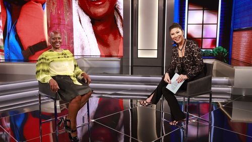 BIG BROTHER Sunday, November 5, (8:00 – 9:00 PM ET/PT on the CBS Television Network and live streaming on Paramount+ and PlutoTV.  Pictured: Felicia Cannon and Julie Chen Moonves. Photo: Sonja Flemming/CBS ©2023 CBS Broadcasting, Inc. All Rights Reserved. 