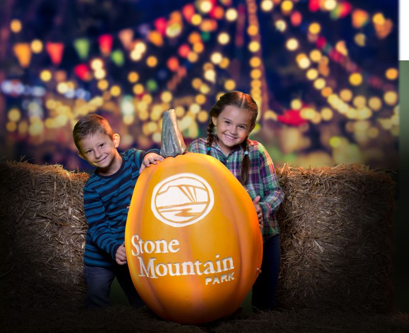 At sundown, the Stone Mountain’s Pumpkin Fest comes alive with glowing pumpkins and light displays.
Courtesy of Stone Mountain Pumpkin Park