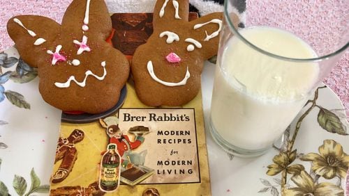 Jim and Pam Auchmutey had fun decorating these molasses ginger cookies. Jim said the cookie on the left “is Blotto Bunny. He’s what happens when a bunny drinks too much Red Hare stout.” CONTRIBUTED BY JIM AUCHMUTEY