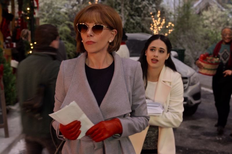 "Dolly Parton's Christmas on the Square" features Christine Baranski and Jeanine Mason. CR: Netflix