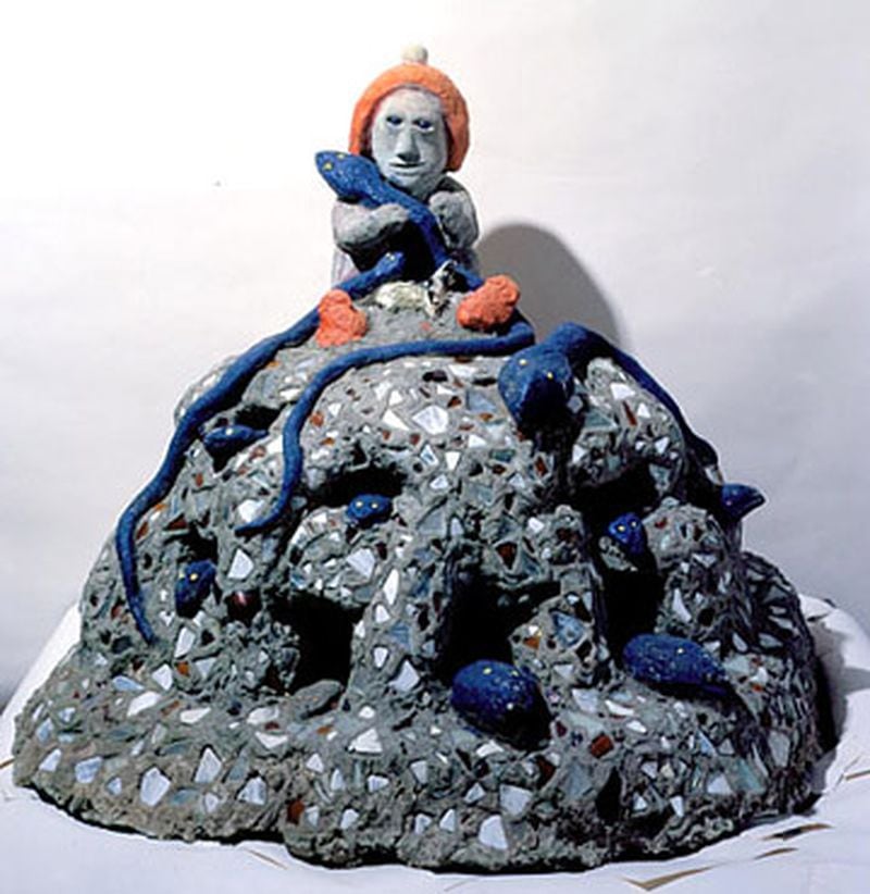 Howard Finster's "Weaned Child on the Cockatrice's Den" (1979), a piece from the late artist's folk art environment in northwest Georgia, is prominent among the High Museum's folk and self-taught holdings.