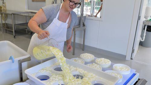 Many Fold Farm owner Rebecca Williams makes cheese from sheep milk in 2014. / AJC file photo