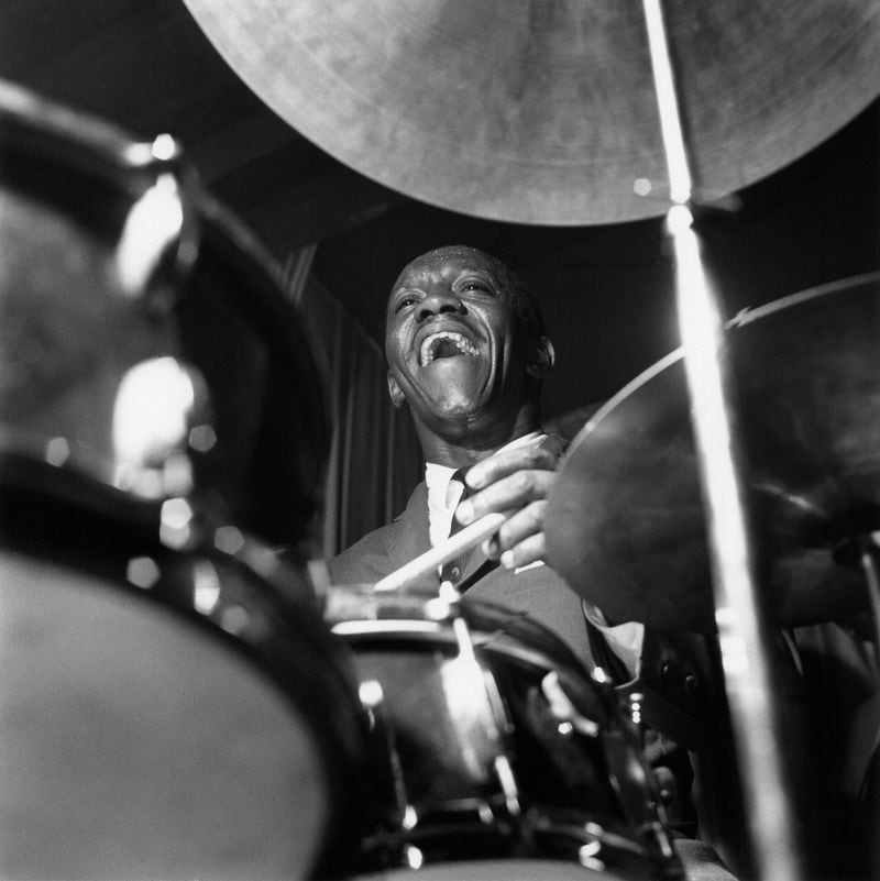 Art Blakey was called "Indestructible" by documentary filmmaker Brett Primack. Said trumpeter Terence Blanchard, "When he got sick, if he got a cold or the flu, he would play harder. You knew, bruh, you better get your rest 'cause it’s going to be on tonight. I used to tell him, 'I gotta get my chops together, I gotta get strong,' and he'd say ‘Don’t worry I’m going to get ‘em together for you.'" (Francis Wolff / Blue Note Records; used with permission)