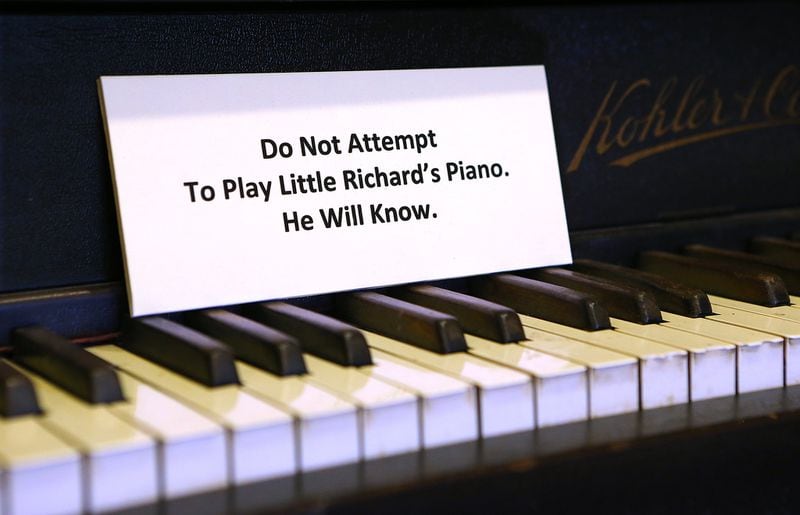 One of Little Richard’s pianos is on display at the Tubman Museum. Curtis Compton / ccompton@ajc.com