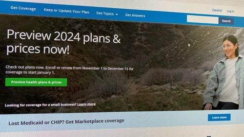 The homepage of the federal Affordable Care Act (ACA) marketplace exchange, also known as Obamacare, on Oct. 27, 2023. Open enrollment begins on Nov. 1, 2023. (PHOTO by Ariel Hart)