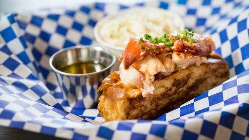 Brine Seafood Shack’s small lobster roll, served hot. Photo credit- Mia Yakel.