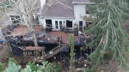 This is what the house at 4949 Laurel Spring Drive NE looked like after a fire killed a person inside Dec. 22, 2017.