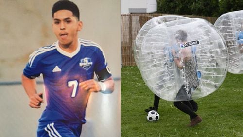 Salvador “Chava” Reyes was injured Fri., May 13, 2016 playing bubble soccer to end the Campbell High School soccer season. (Credit: Channel 2 Action News)