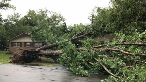 Storm damage was reported Wednesday in Whitfield County. (Credit: Whitfield County Emergency Management)