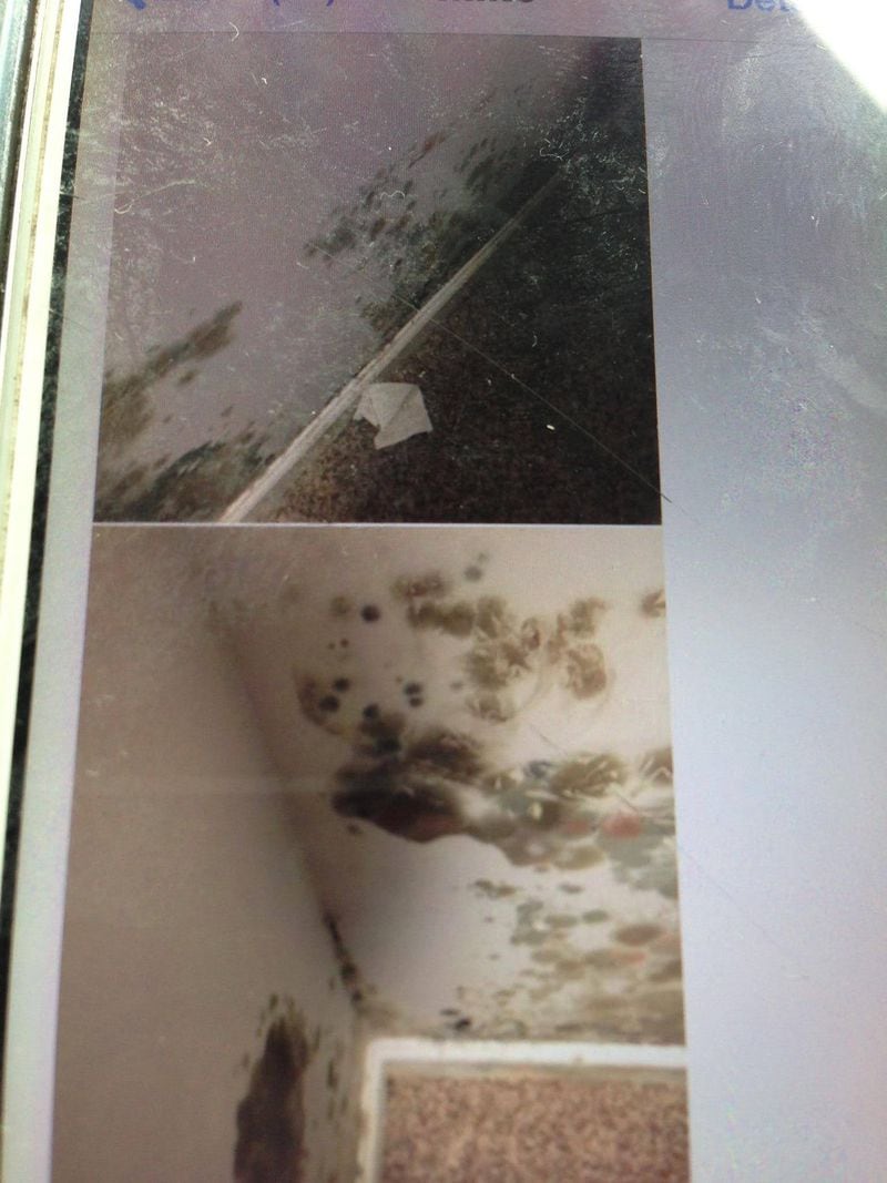 Images of mold at Raymond Monasterio's former apartment at ReNew Sandy Springs. He says it's the second apartment with mold that he has lived in at Renew. Photo Courtesy Raymond Monasterio. 