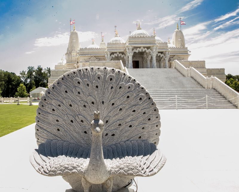 The Hindu Temple BAPS Shri Swaminarayan Mandir in Lilburn. Peacocks in the Hindu faith are connected with a deity representing benevolence, patience, kindness, compassion and knowledge. CONTRIBUTED BY JENNI GIRTMAN